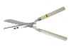 Hedge shear with straight blade and wooden handle