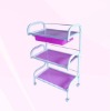 Iron fram and Toughened glass tool cart for Salon