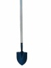 Long Wooden Handle Round Point Shovel For Gardening And Farming