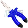 Long nose pliers with blue deeped PVC handle