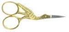 MI-108-104Embroidery ScissorsRiveted ScrewHalf Gold PlatedSize : 7.5cm
