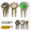 Magnetic Metal Golf Tee Divot Tool With Ball Marker