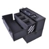 Makeup Cosmetic Aluminum Storage Case Box w Tiers Lockable Jewelry Bag Black