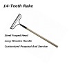 Metal Lawn Rake With 14-Teeth Forged Head