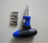 Mini T-Handle Ratchet Screwdriver with Interchangeable Bits