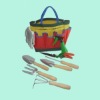 Mini kids garden tool set with bag