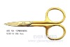 Nail scissor with golden plating