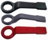 Offset striking box wrench,cranked slogging ring spanner,slugging wrench,12 point hammer wrench