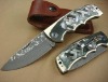 Outdoor,camping, folding Damascus hunting knife