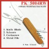 (PK-5004RW) 4 Fold Rosewood Multipurpose Pocket Knife Swiss Knife