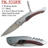 (PK-5328W) 5 inch Pocket Knife inlaid Wood Handle with Corkscrew