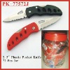 (PK-77172J) 72Pcs 2.5" Assorted Colored Plastic Pocket Knife in Jar