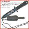 (PK-D6080) 5-1/2" Fixed Blade Pocket Knife Plastic Sheath
