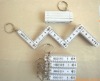 Plastic folding ruler with key chain key ring for promotion item