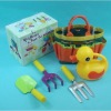 Plastic mini kids garden tool set with bag