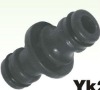 Plastic two-way snap-in coupling.
