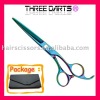 Professional green & purple mix color stainless steel salon scissors