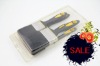 Pure black bristle rubber plastic handle 5pc paint brush set