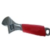 Rubber grip adjustable wrench