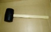 Rubber hammer with wooden handle