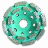Segmented type double row cup wheel