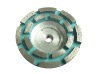 Segmented type double row cup wheel with aluminium basement