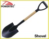 Shovel with wood handle