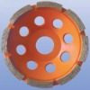 Single row diamond cup grinding wheel