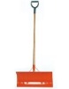 Snow pusher with wooden handle