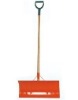 Snow pusher with wooden handle
