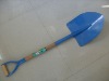 Spanish style blue powder coated short wooden handle shovel