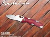 Sport knife with wooden handle