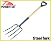 Steel fork with wood handle