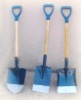 Steel shovel with wooden handle