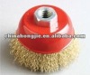 Steel wire brush Brass plated Bending wire brush with bowl shaped