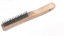 Steel wire brush with wooden handle