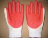 T/C palm pasted rubber gloves,