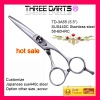 THREE DARTS free customers' logo durable barber cutting scissors 5.5inch