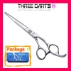 THREE DARTS unique design handle hair dressing scissors