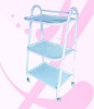 Tool cart of Salon made of iron fram,Toughened glass