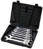 Tool kit set-8pc Flexible Head ratchet combination spanner wrench in box