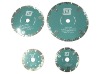 Turbo dry cutting blade with protective teeth for granite