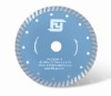 Turbo type dry cutting blade for granite