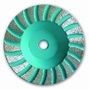 Turbo type single row cup wheel
