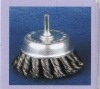Twisted Steel Wire Bowl Brush with shank