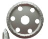 Vacuum brazed diamond slotted disc