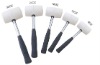 White rubber mallet with steel handle hammer