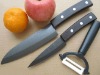 Wood handle ceramic knife with a peeler