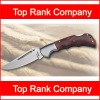 Wooden handle folding knife