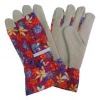 ZM609 Pig Split Leather Palm Cotton Back Garden Gloves